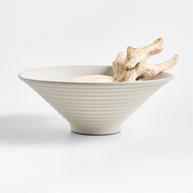 Cirro White Ceramic Centerpiece Bowl 16"