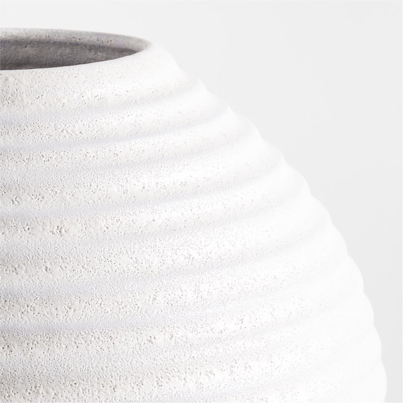 Otsu Round White Ceramic Textured Vase 12" - image 9 of 10