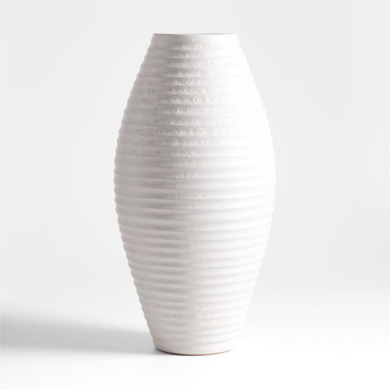 Otsu Tall White Ceramic Textured Vase 16" - image 6 of 9