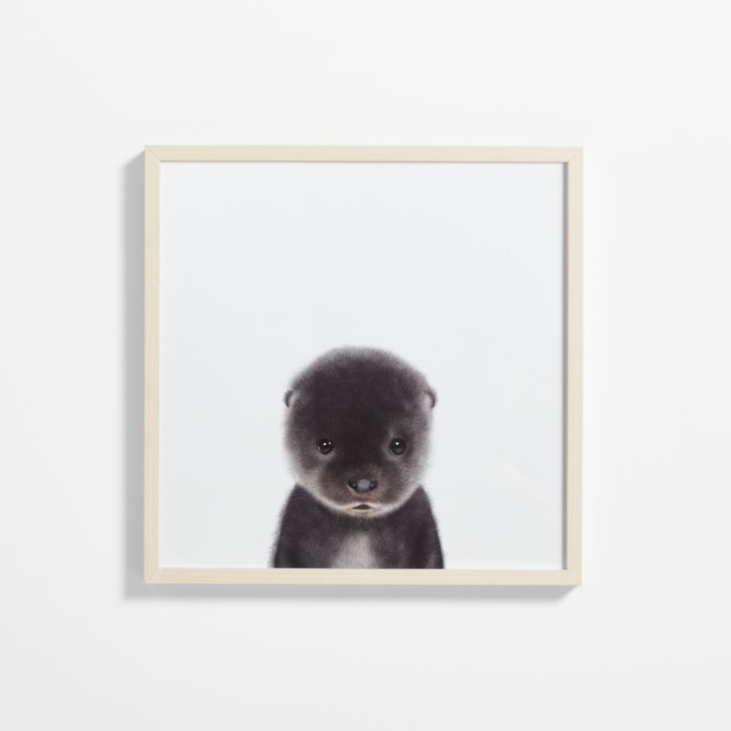 Baby Sea Otter Maple Wood Framed Wall Art Print - image 0 of 7