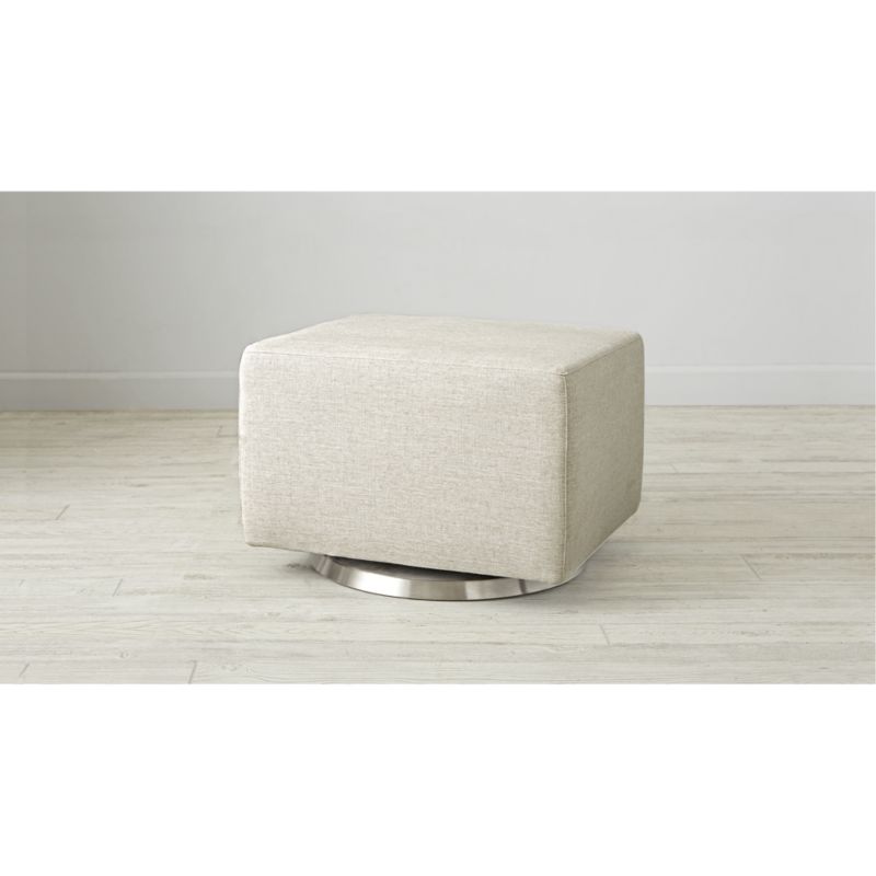 Milo Cream Nursery Gliding Ottoman with Silver Base - image 5 of 11