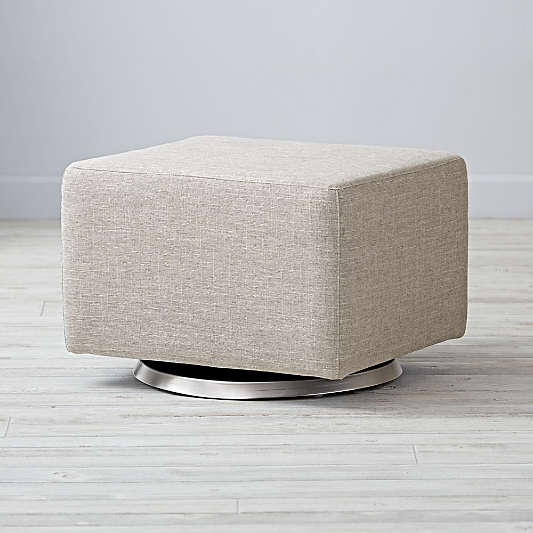 Milo Grey Nursery Gliding Ottoman with Silver Base