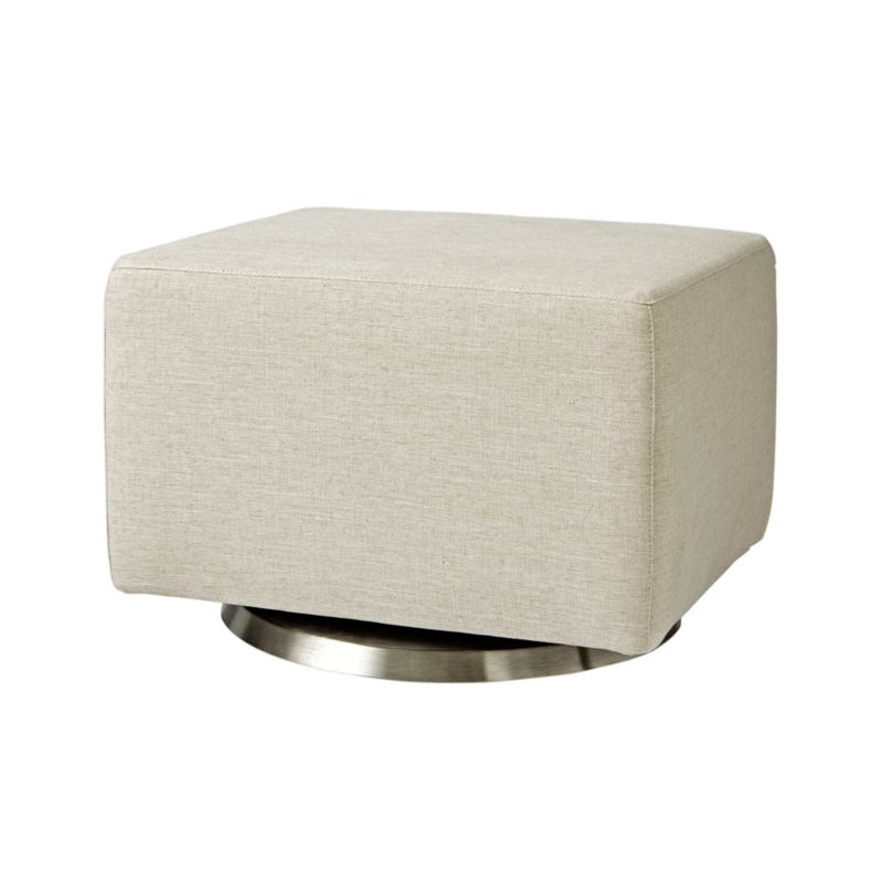 Milo Cream Nursery Gliding Ottoman with Silver Base - image 6 of 11