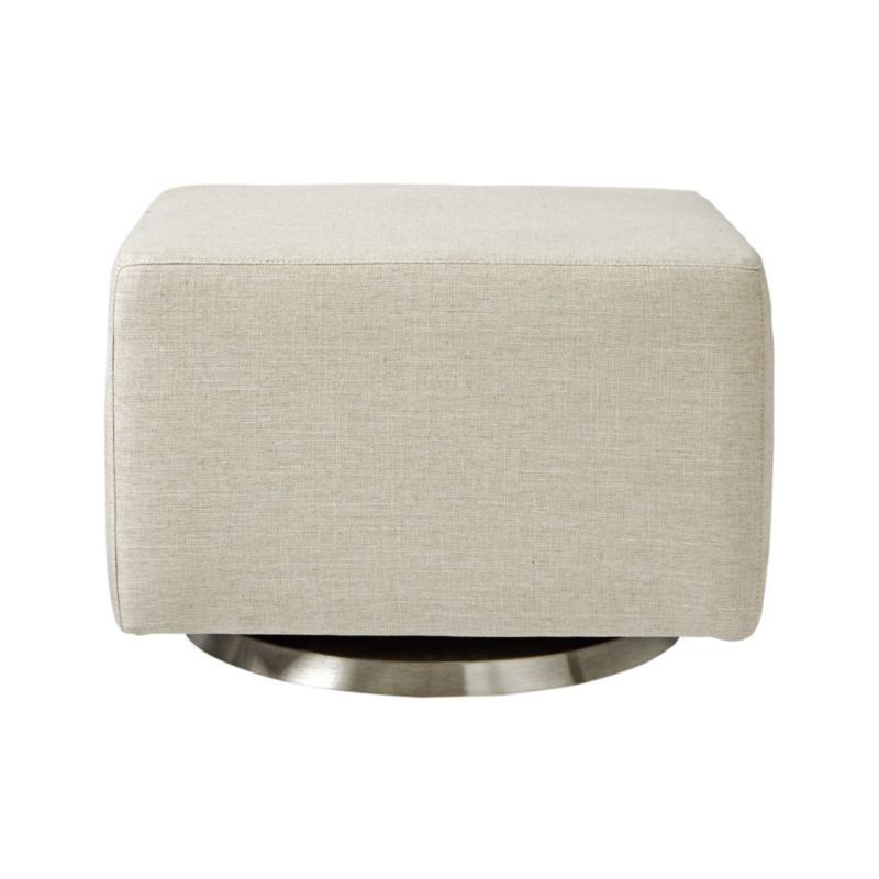 Milo Cream Nursery Gliding Ottoman with Silver Base - image 7 of 11