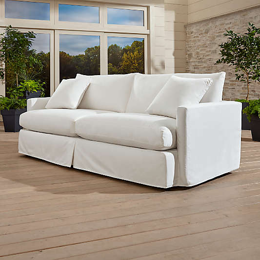 Lounge Petite Outdoor Slipcovered 93" Sofa