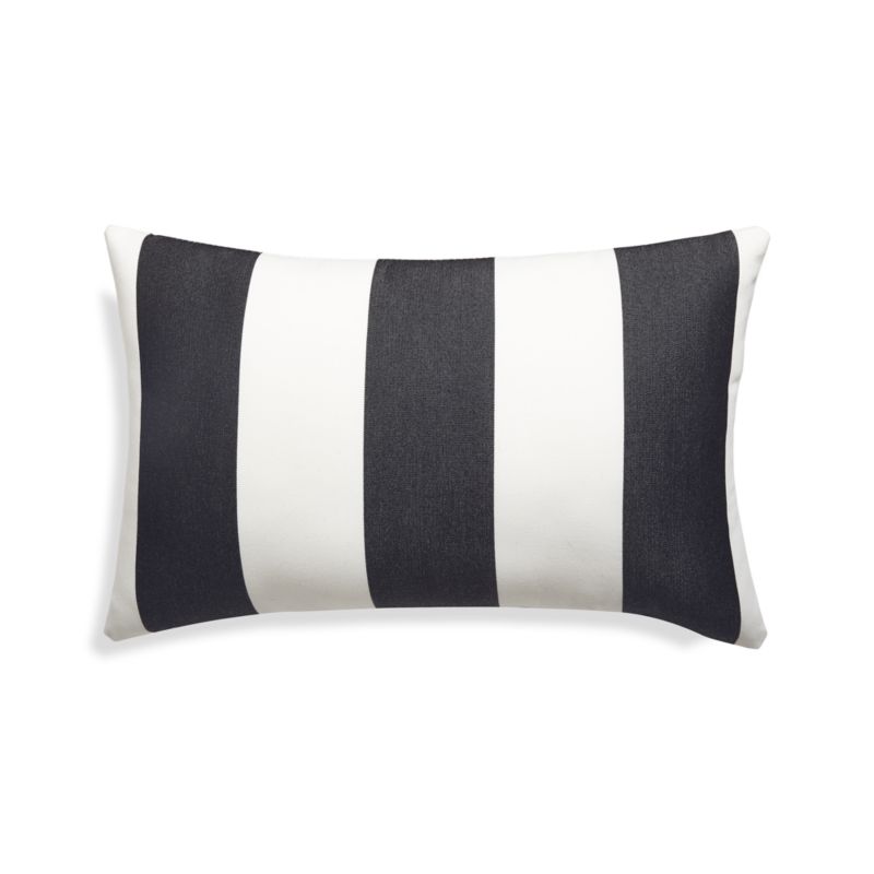 Sunbrella ® 20"x13" Black Cabana Stripe Outdoor Pillow - image 4 of 5