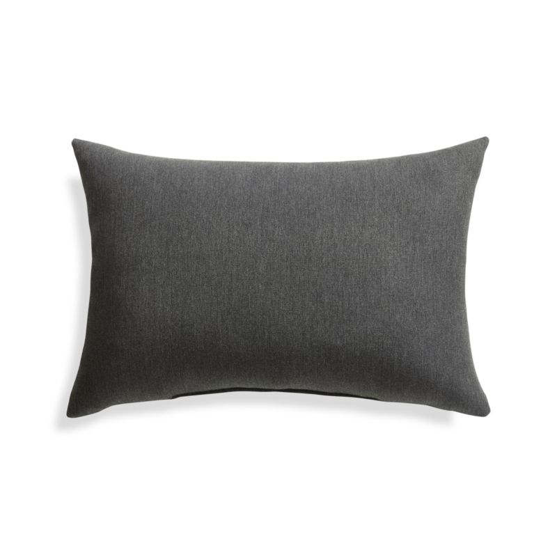 Sunbrella Charcoal Outdoor Lumbar Pillow + Reviews | Crate & Barrel
