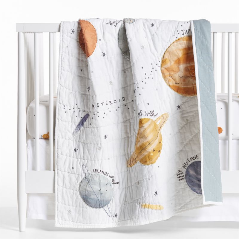 Outer Space Organic Cotton Baby Crib Quilt + Reviews | Crate & Kids