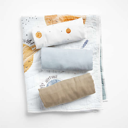 Outer Space Organic Cotton Baby Bedding Bundle Set