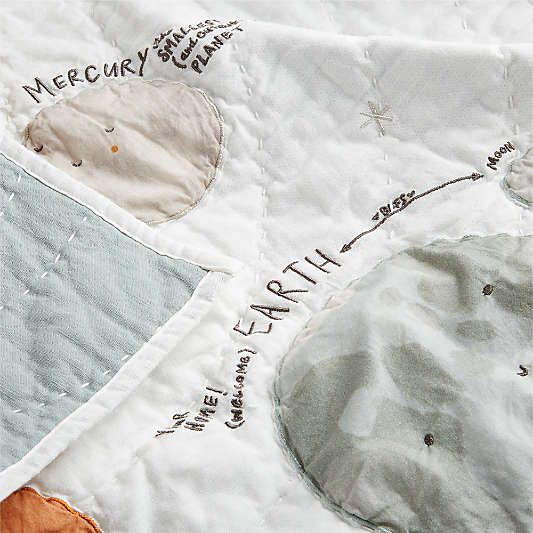 Outer Space 100% Organic Cotton Baby Crib Quilt
