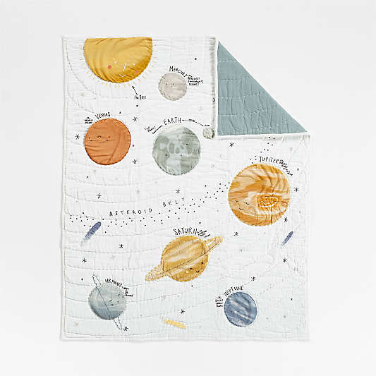 Outer Space Organic Cotton Baby Crib Quilt Bedding Set