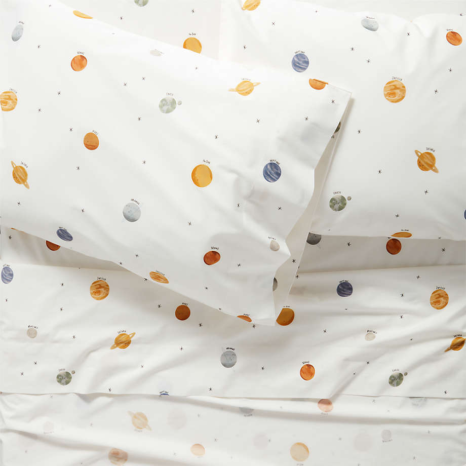 Outer Space Organic Cotton Kids Kids Pillowcase | Crate & Kids