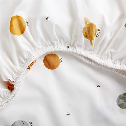 Stay Cool Outer Orbit 100% Organic Cotton Baby Crib Fitted Sheet