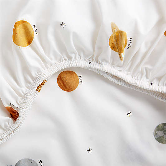 Stay Cool Outer Orbit 100% Organic Cotton Baby Crib Fitted Sheet