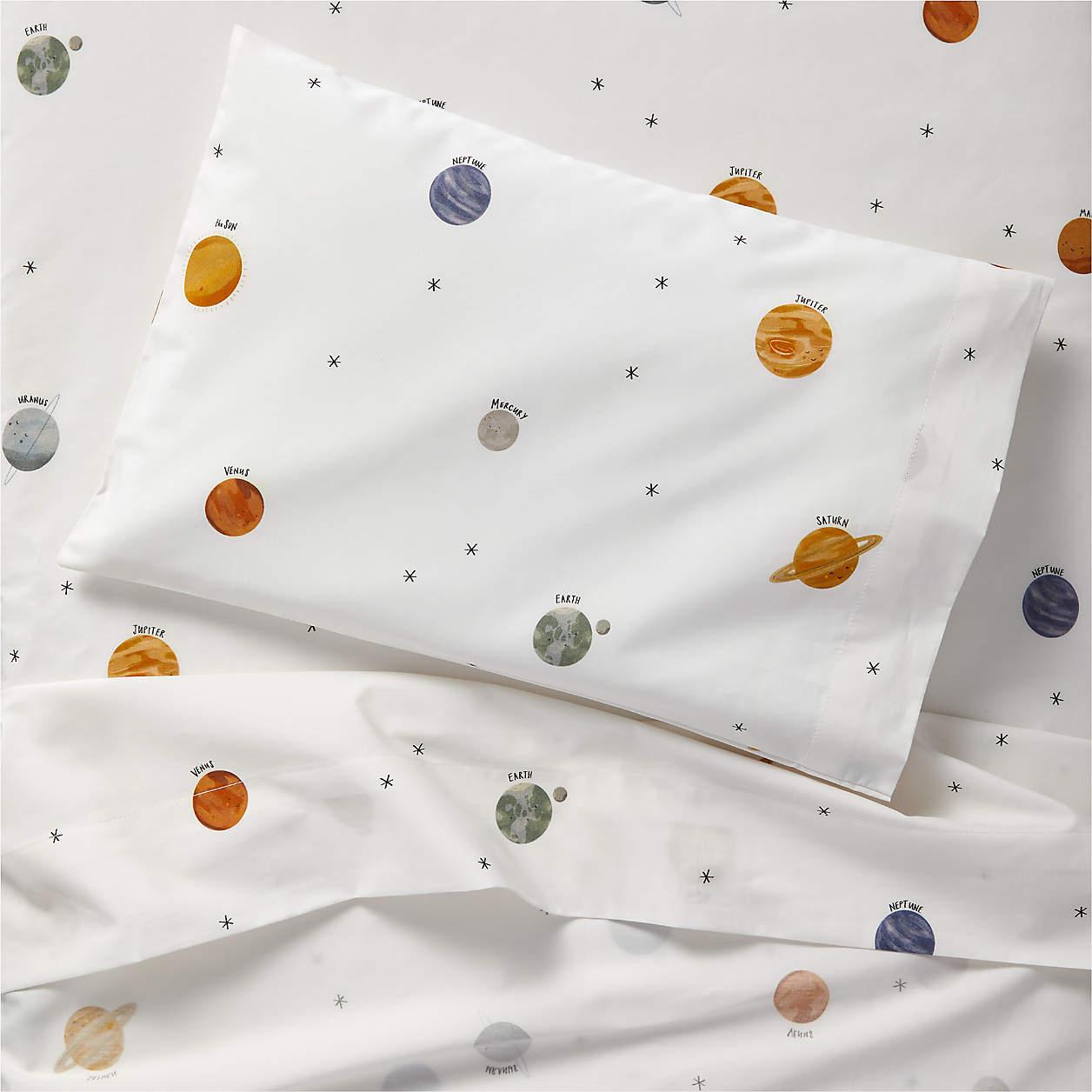 Outer Space Organic Cotton Toddler Sheet Set Crate & Kids