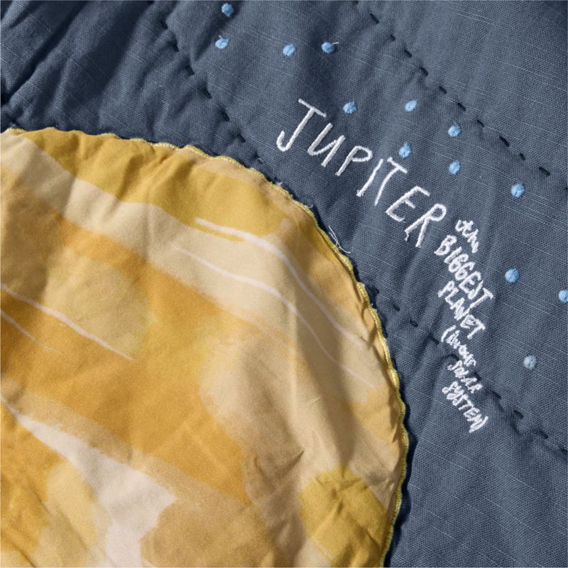 Outer Space Navy Blue Organic Cotton Kids Twin Quilt - image 5 of 9