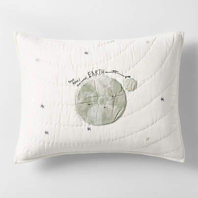 Outer Space Organic Cotton Kids Pillow Sham