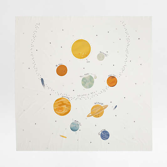 Outer Space Cotton Kids Shower Curtain