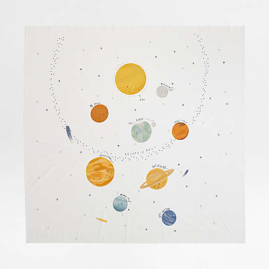 Outer Space Cotton Kids Shower Curtain