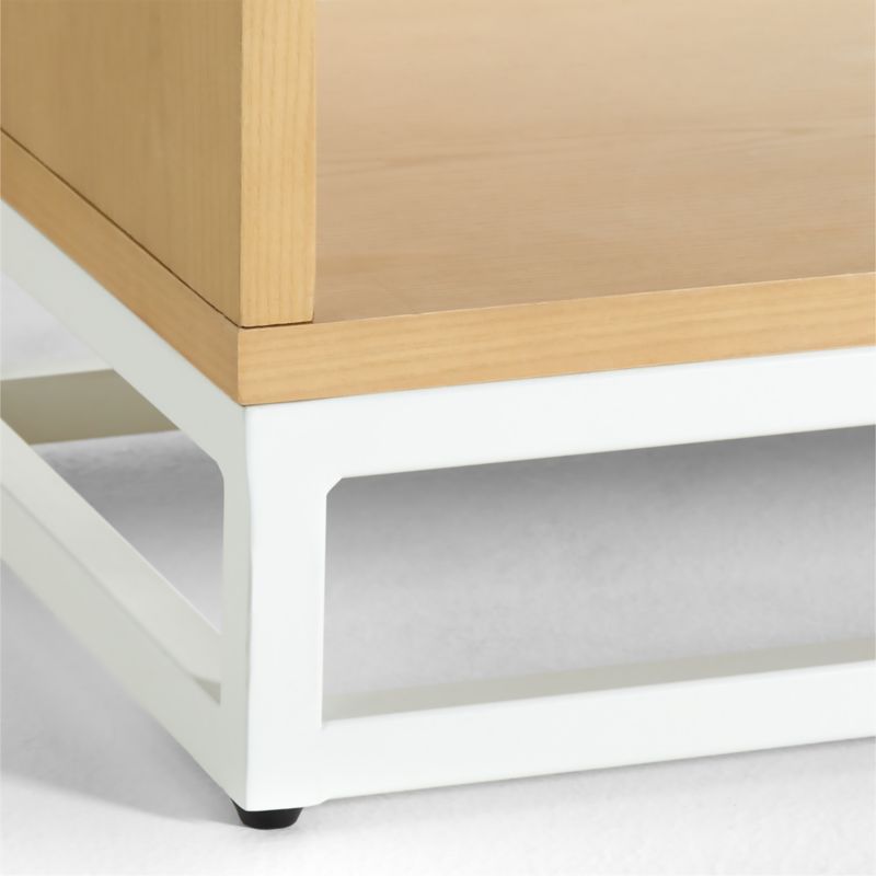 Outline White Metal and Wood 2-Shelf Bookcase