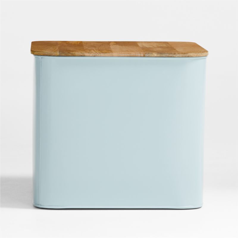 Outline Cloud Blue Large Metal Floor Bin with Wood Lid - image 5 of 7