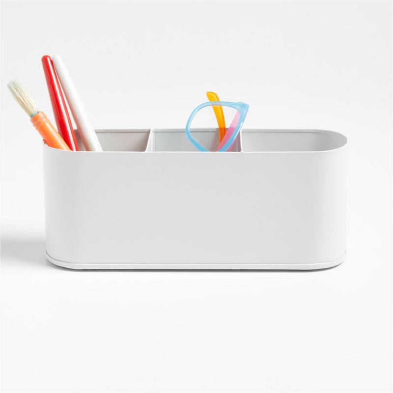 Outline White Metal Study Desk Organizer