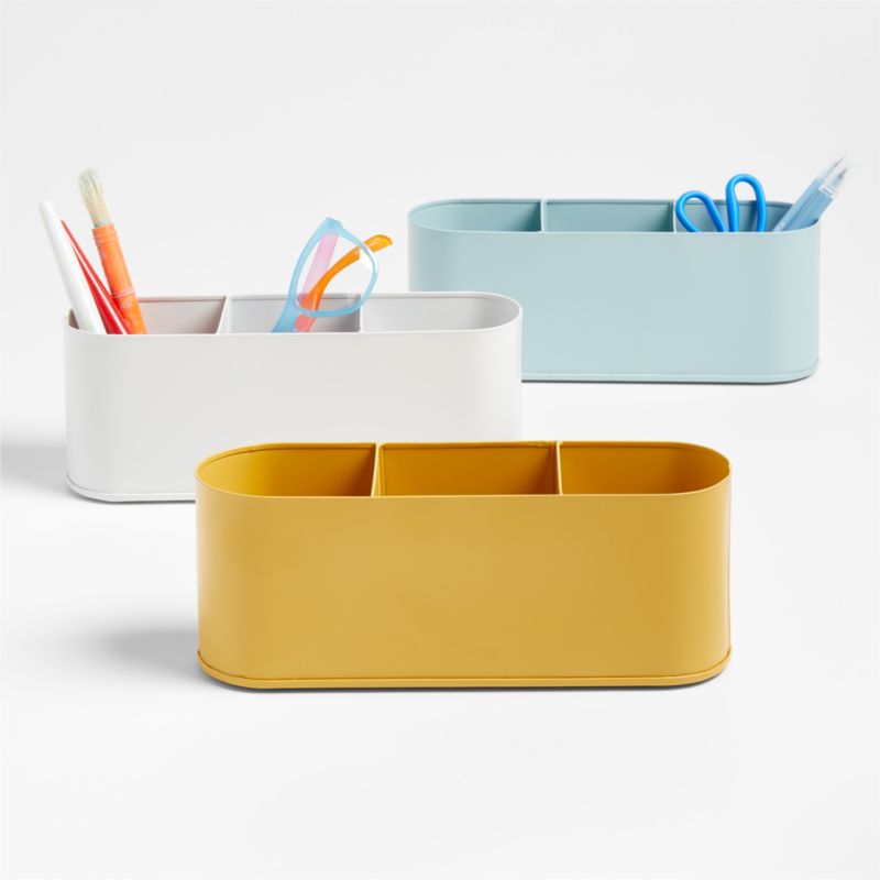 Outline White Metal Study Desk Organizer