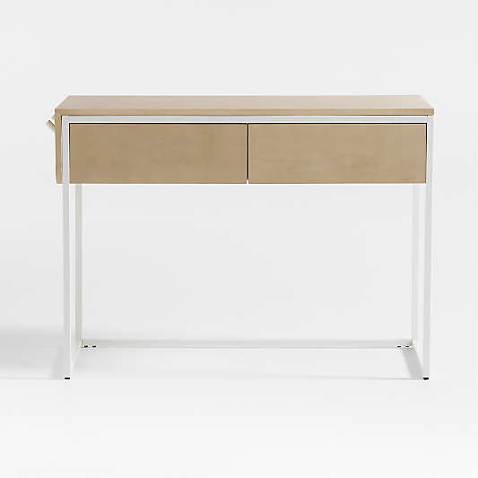 Outline White Metal and Wood Kids Desk