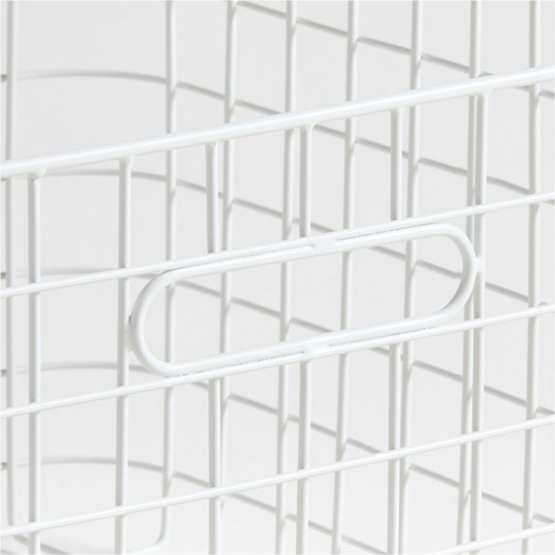 Outline White Medium Wire Metal Floor Storage Bin with Wood Lid - image 4 of 5