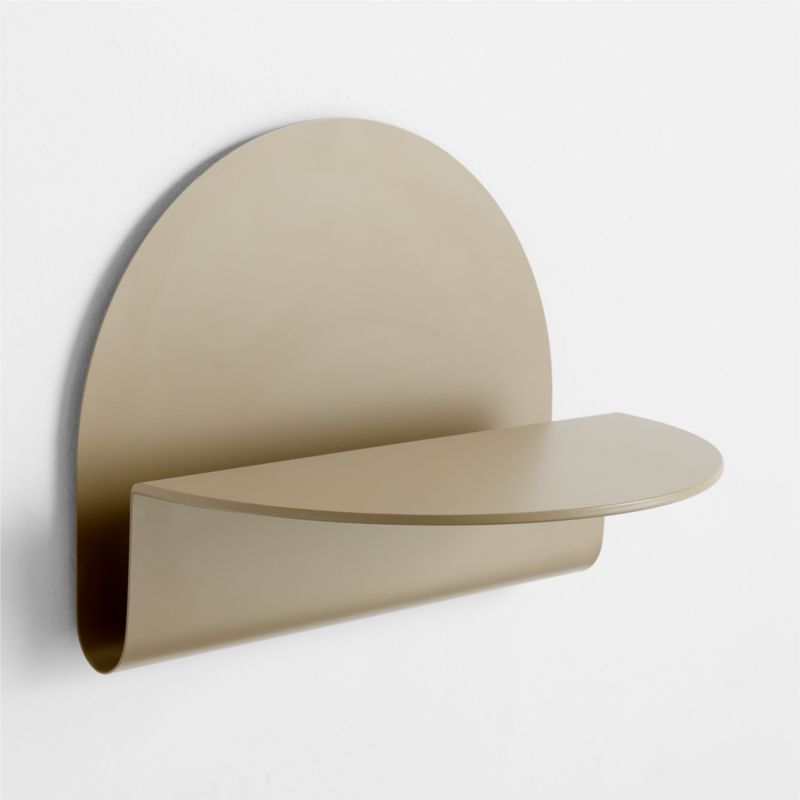 Outline Taupe Round Metal Kids Wall Shelf - image 3 of 5