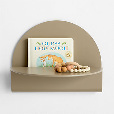 View Outline Taupe Round Metal Kids Wall Shelf details