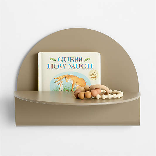 Outline Taupe Round Metal Kids Wall Shelf