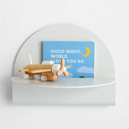 Outline White Round Metal Kids Wall Shelf