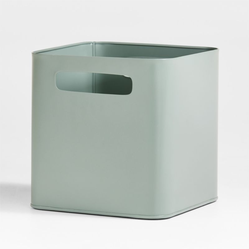 Outline Sage Green Metal Storage Bin with Handles - image 8 of 12