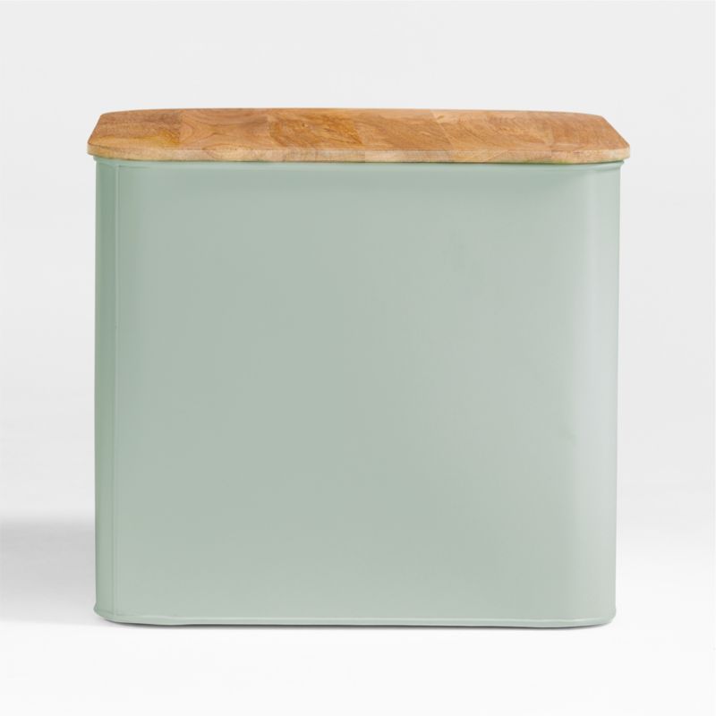 Outline Sage Metal Floor Storage Bin with Wood Lid