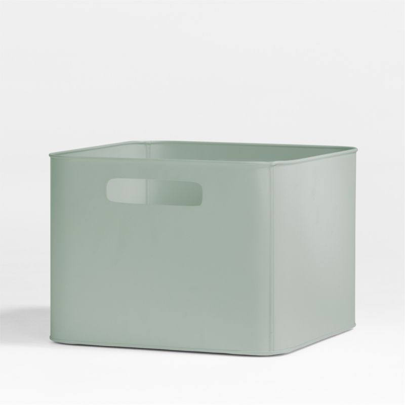 Outline Sage Medium Metal Floor Storage Bin with Wood Lid - image 4 of 7