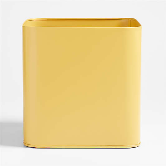 Outline Ochre Yellow Metal Storage Bin with Handles