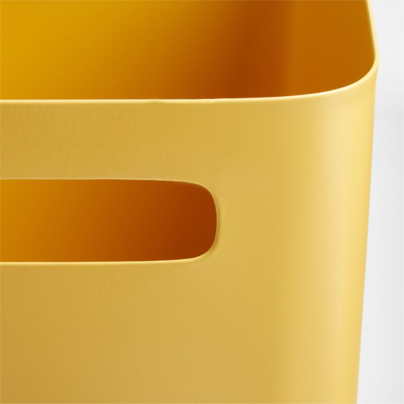 Outline Ochre Yellow Metal Storage Bin with Handles - image 4 of 6