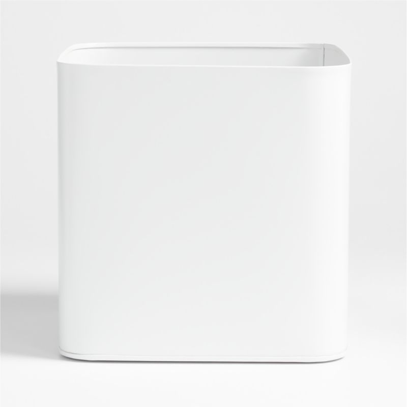 Outline White Metal Storage Bin with Handles - image 8 of 12