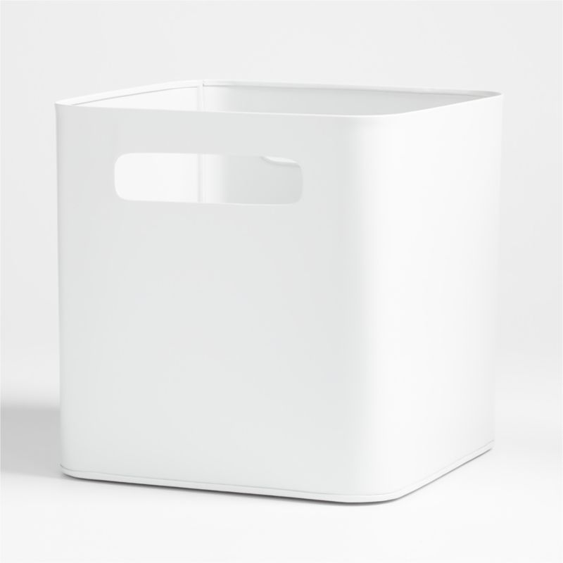 Outline White Metal Storage Bin with Handles - image 6 of 12