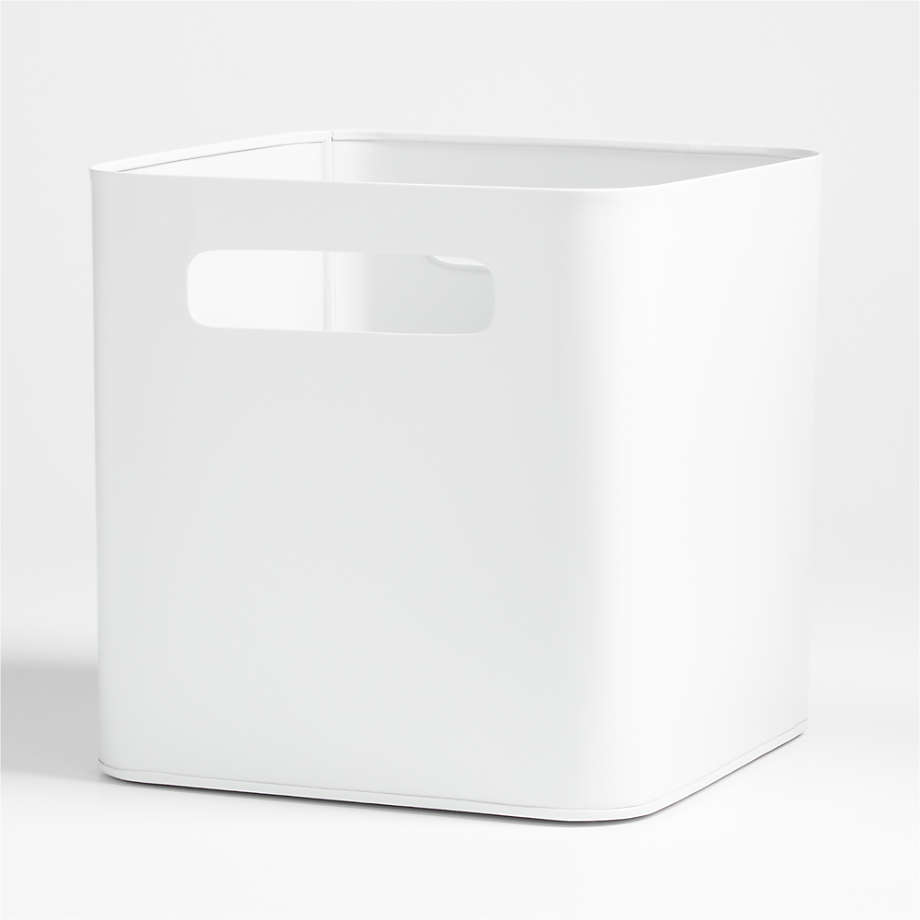 Outline White Metal Kids Storage Bin with Handles + Reviews