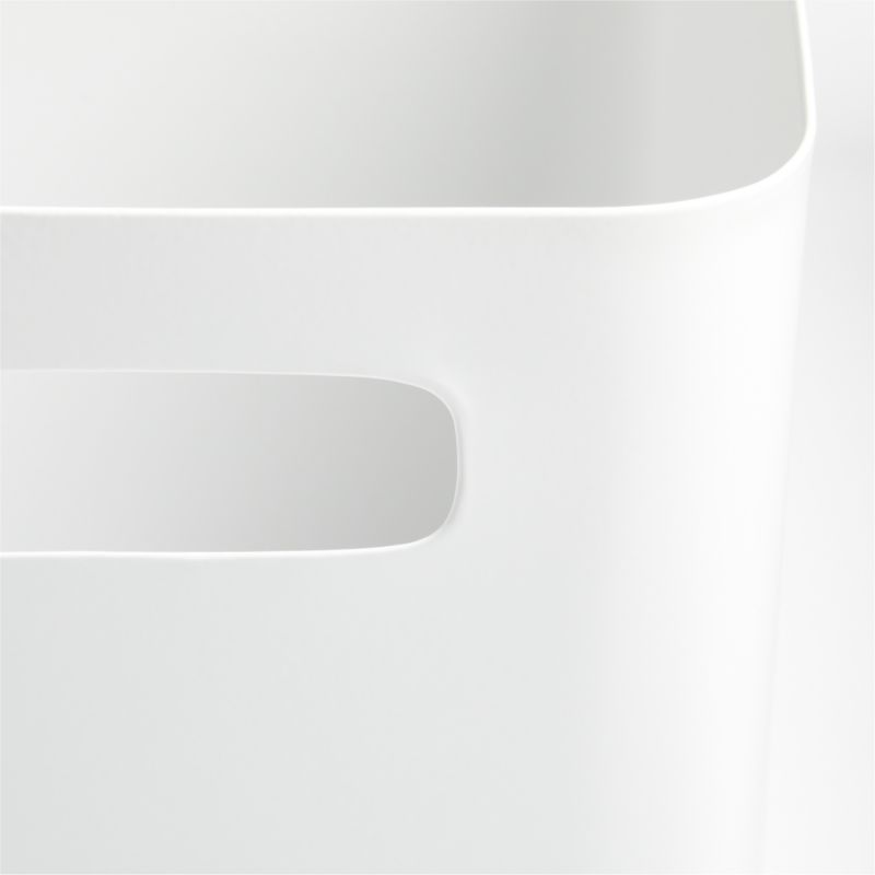 Outline White Metal Storage Bin with Handles - image 7 of 12