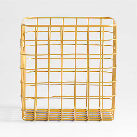 Outline Ochre Wire Metal Storage Bin with Handles