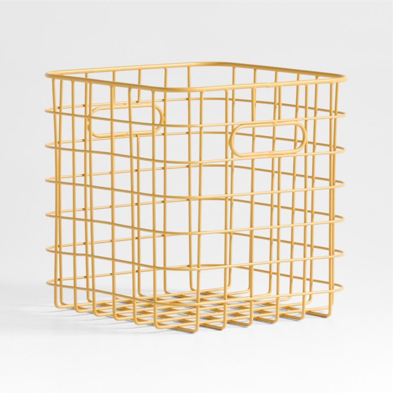 Outline Ochre Wire Metal Storage Bin with Handles - image 1 of 4