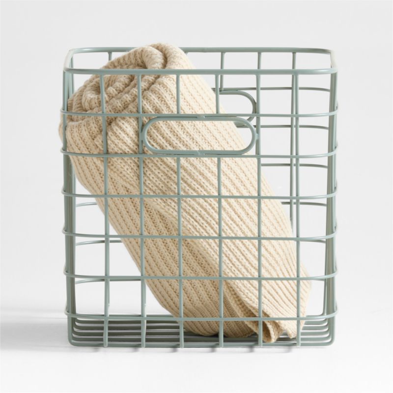 Outline Sage Wire Metal Storage Bin with Handles - image 0 of 5