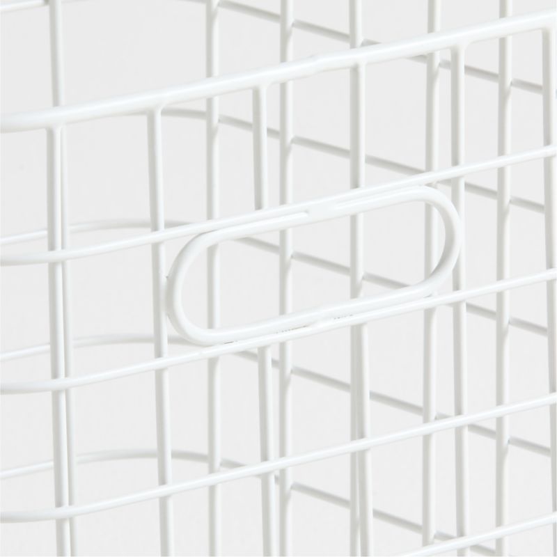 Outline White Wire Metal Storage Bin with Handles - image 4 of 5