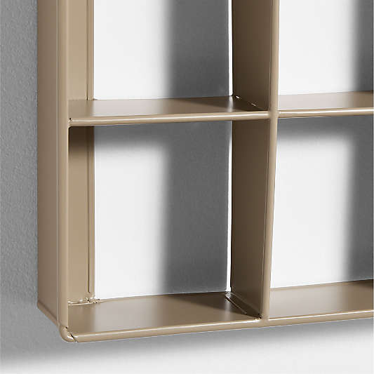 Outline Clay Brown Metal Toy Display Kids Wall Shelf, Set of 4