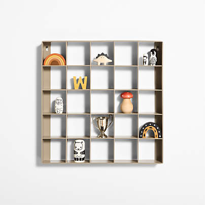 Outline Clay Brown Metal Toy Display Kids Wall Shelf