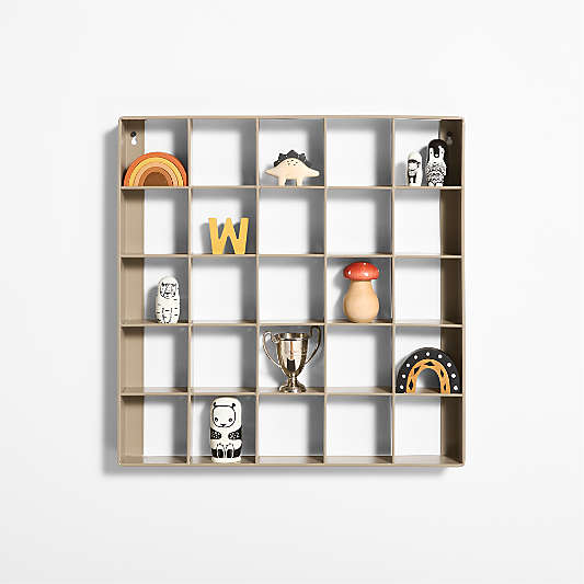 Outline Clay Brown Metal Toy Display Kids Wall Shelf