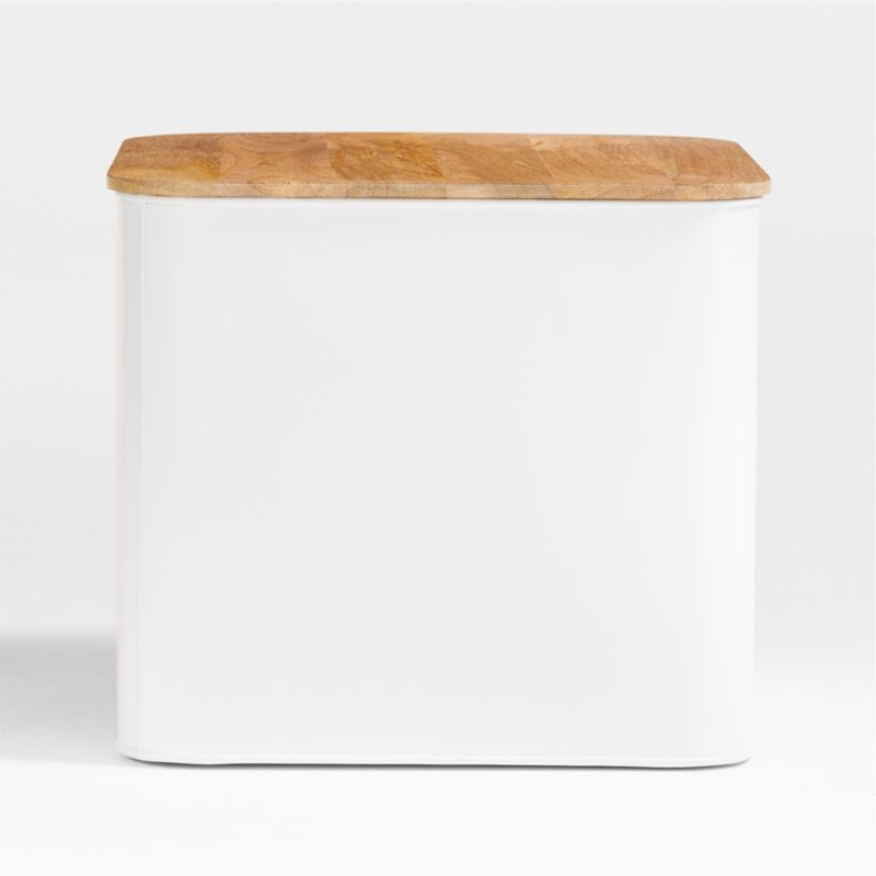 Outline White Large Metal Floor Bin with Wood Lid - image 7 of 9